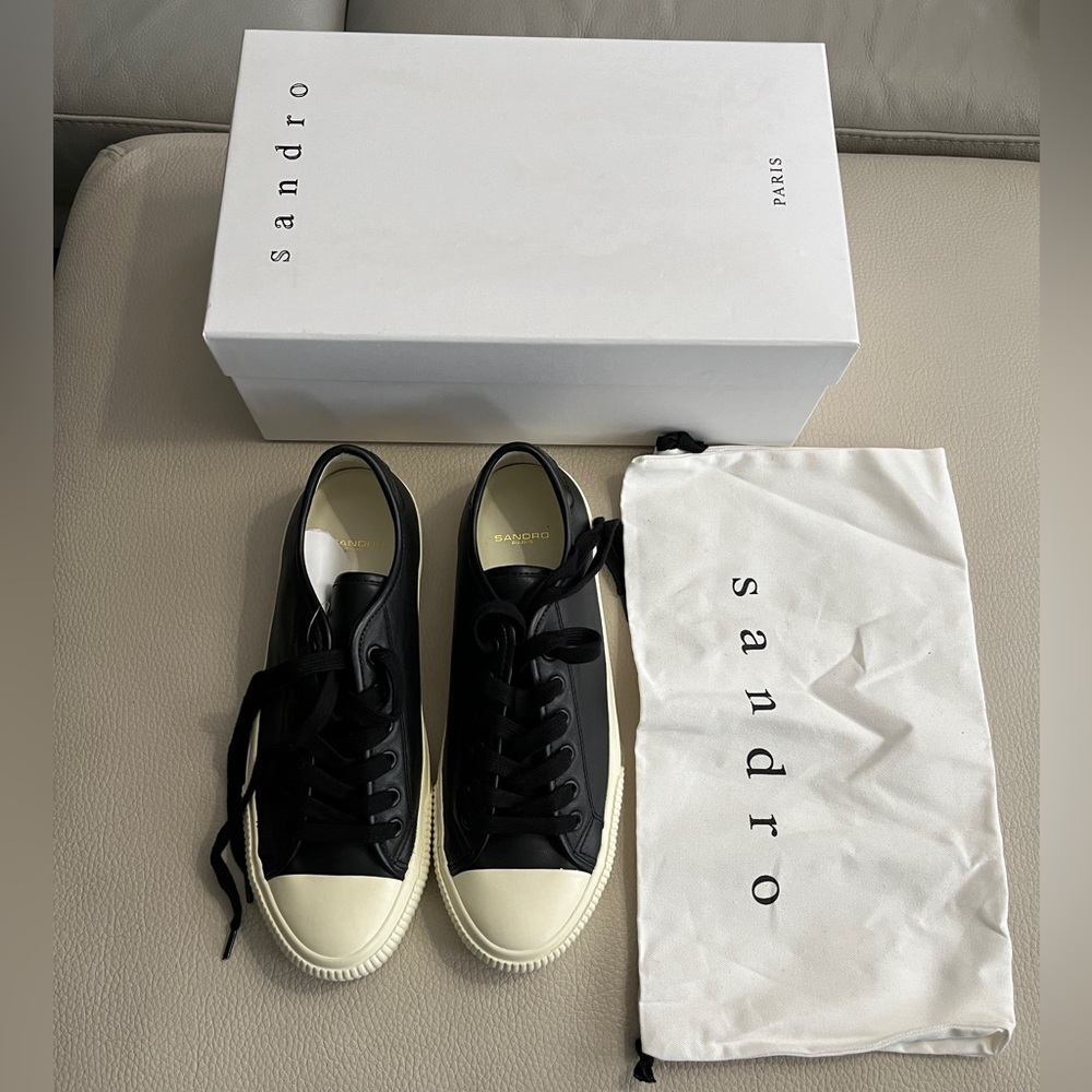 Sandro Low Top Leather Sneaker - NWB M7.5 /W9.5/EU40, NWOB M8.5/W10.5/EU41